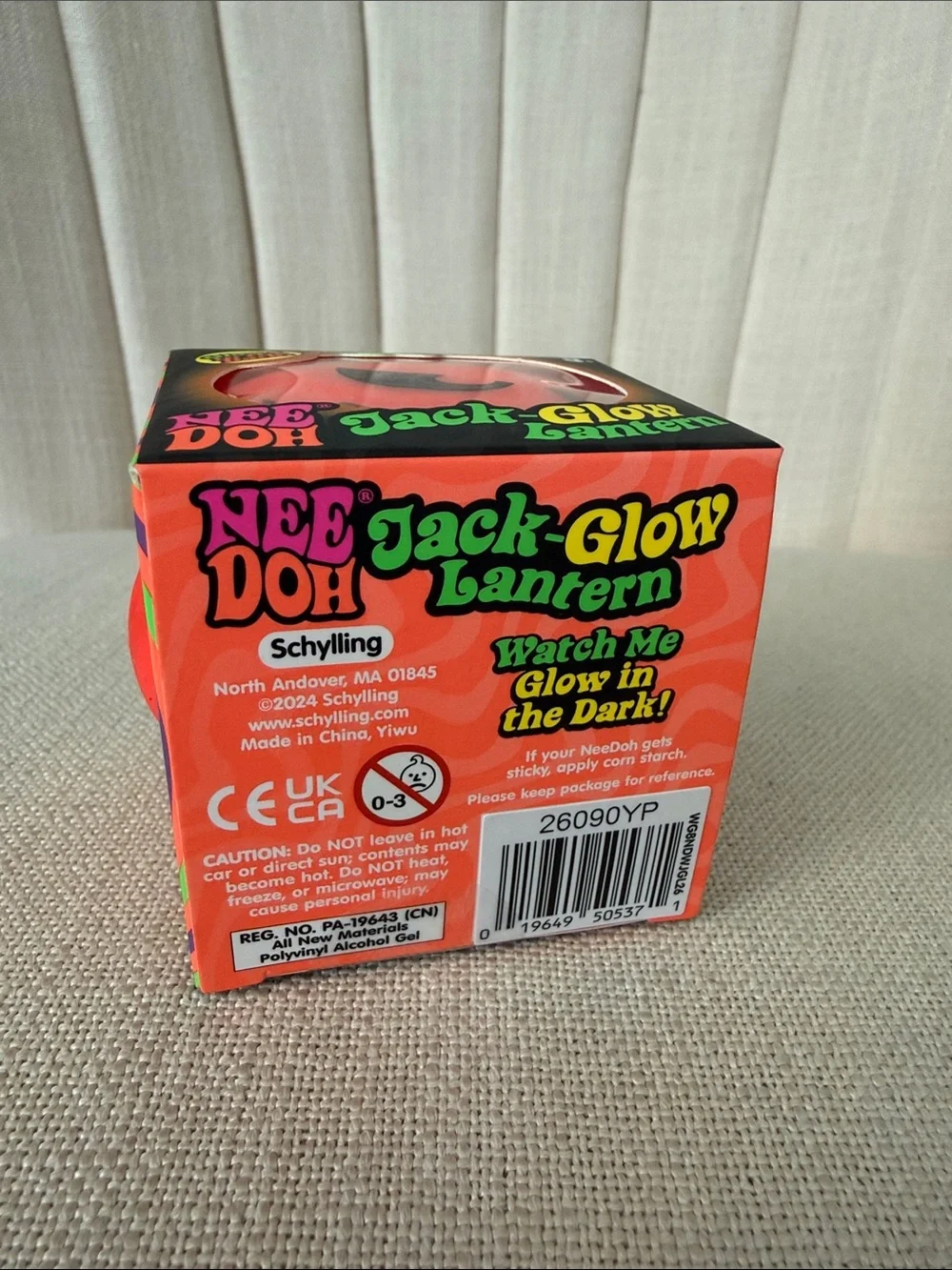 NEW NeeDoh Jack-Glow Lantern GLOWS IN THE DARK orange pumpkin Halloween squishy